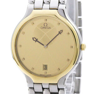 OMEGA De Ville Symbol K18 Gold Steel Quartz Mens Watch 196.0316 Polished